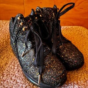 Kids Black Speckled Sneakers